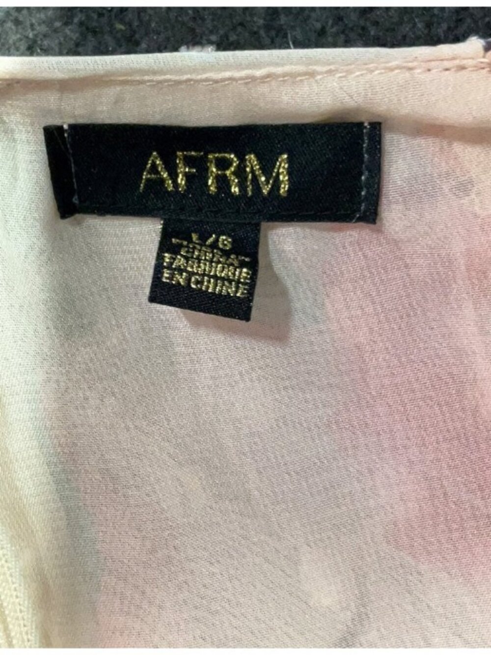 AFRM Maxi Dress Sz L Tan Floral Print Spaghetti Strap Cottagecore Romantic Bohos - Picture 6 of 7